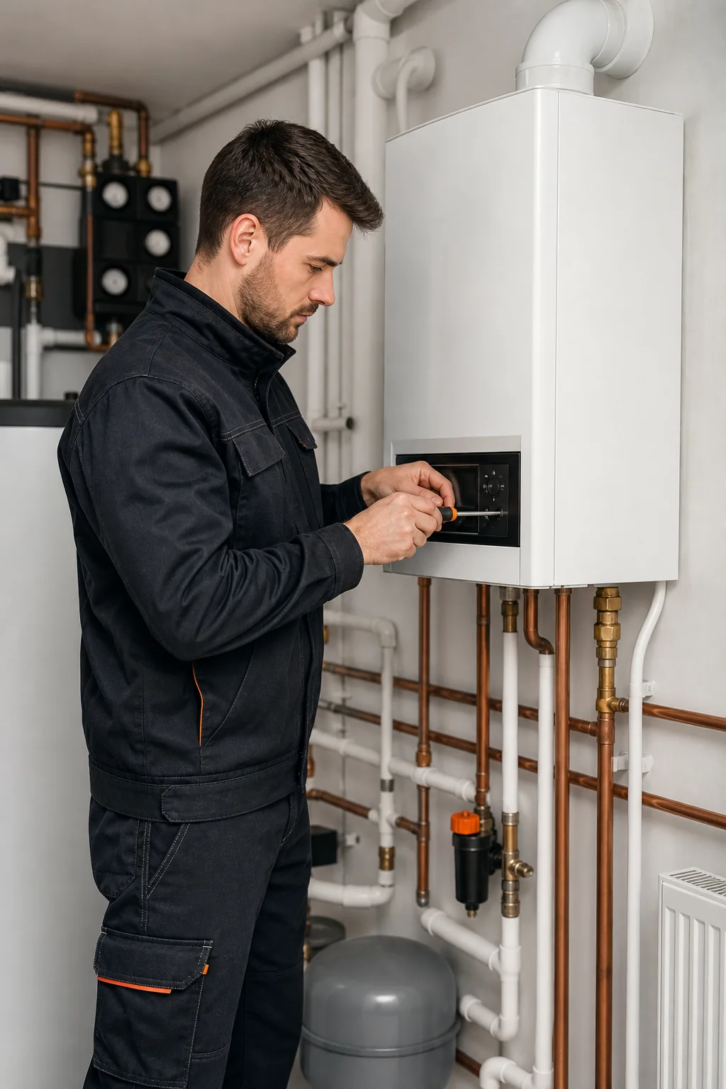 Professional central heating boiler service
